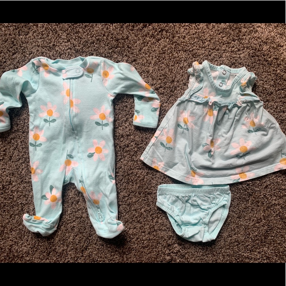Newborn girls sleeper and dress